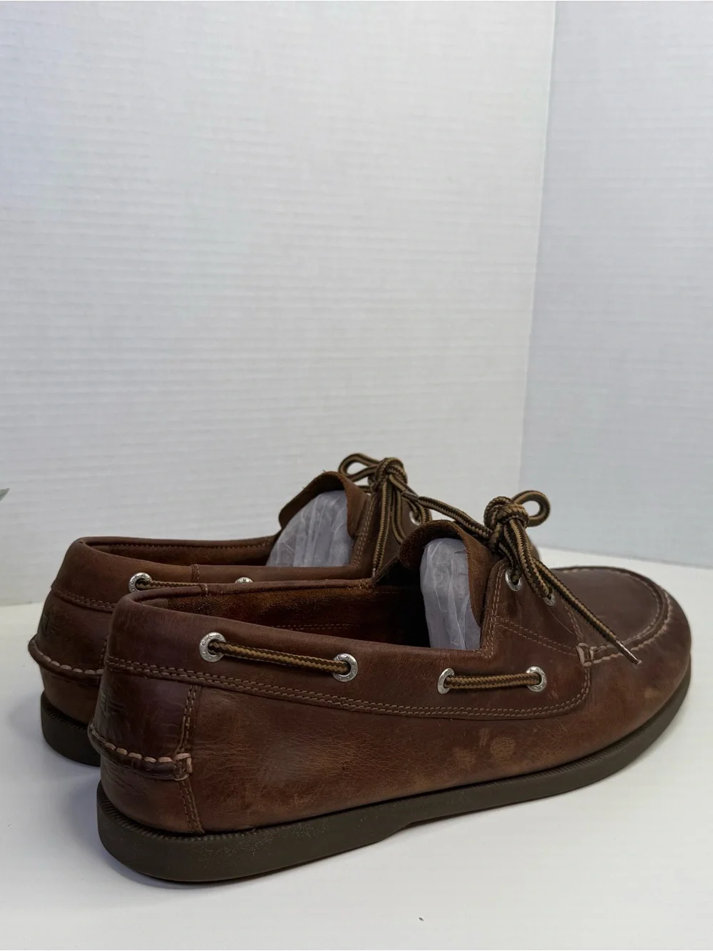 Dockers Mens Vargas Loafers Brown Leather Classic Lace Up Boat Shoes Size 11.5W